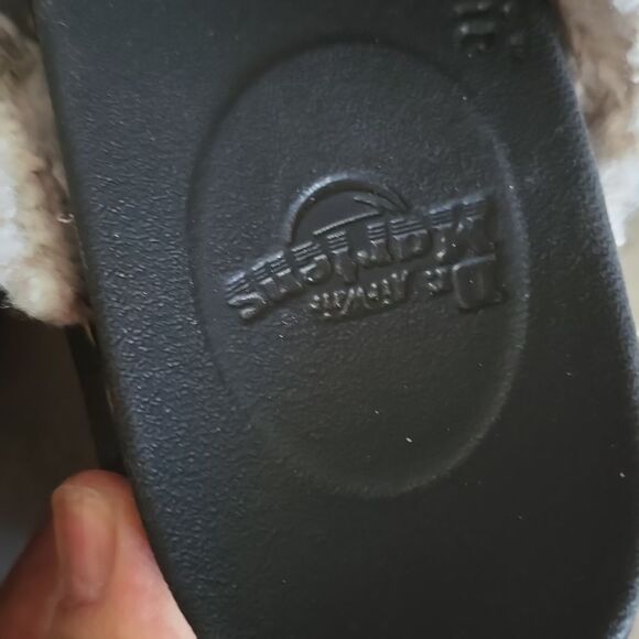 Dr Martens Myles Fur Lined Buckle Slide Sandals in Brown Suede Womens/ki… - Picture 5 of 8